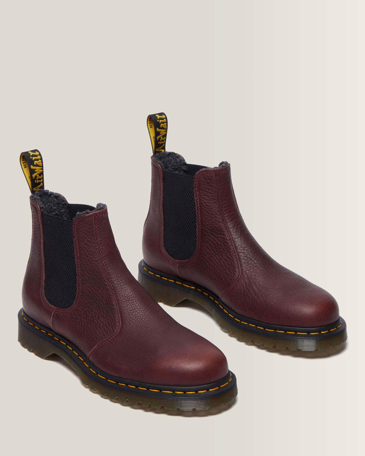 2976 Grizzly Fleece Lined Chelsea Boots in Cherry Red