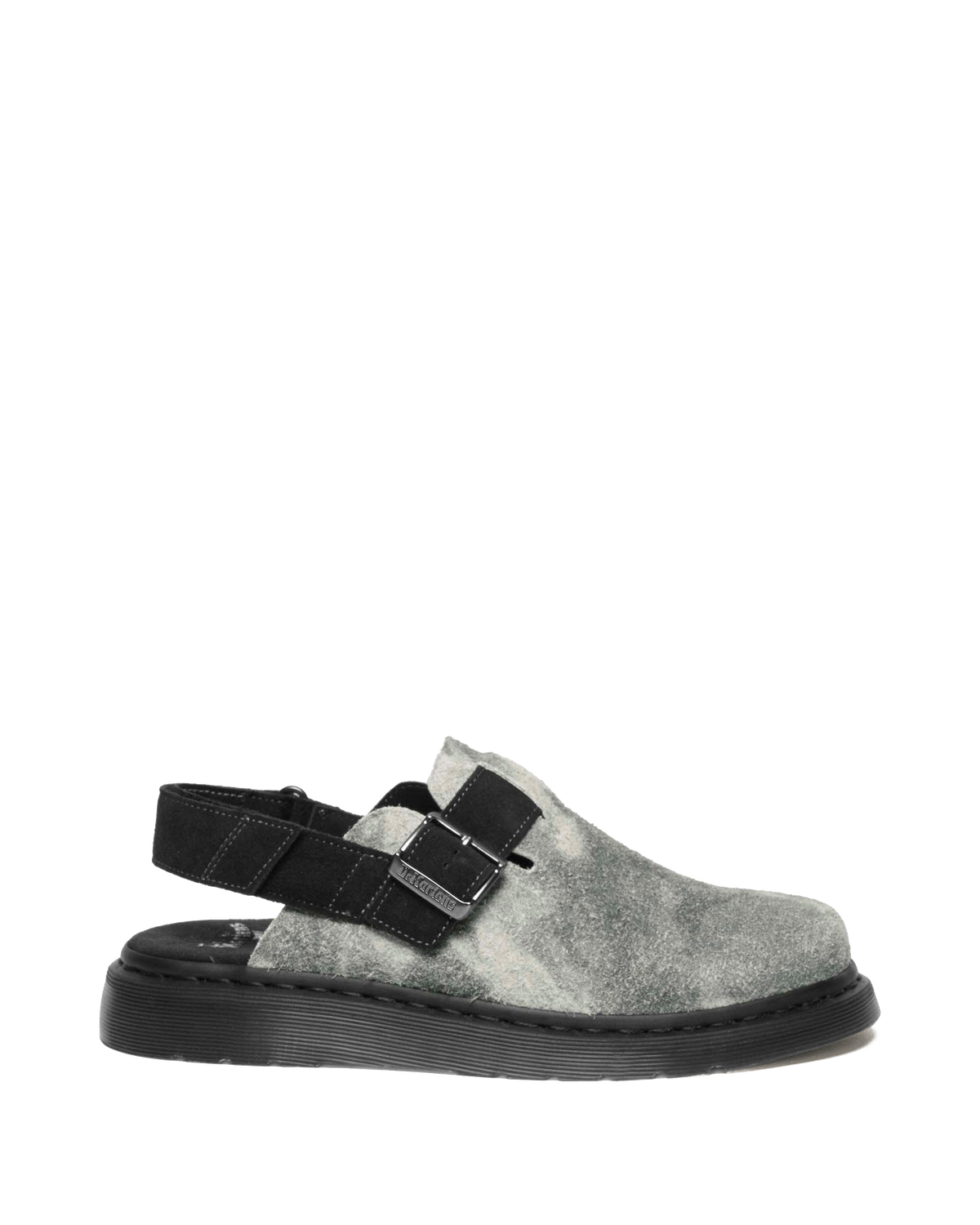 Jorge II Hairy Suede Slingback Mule in Grey+Black