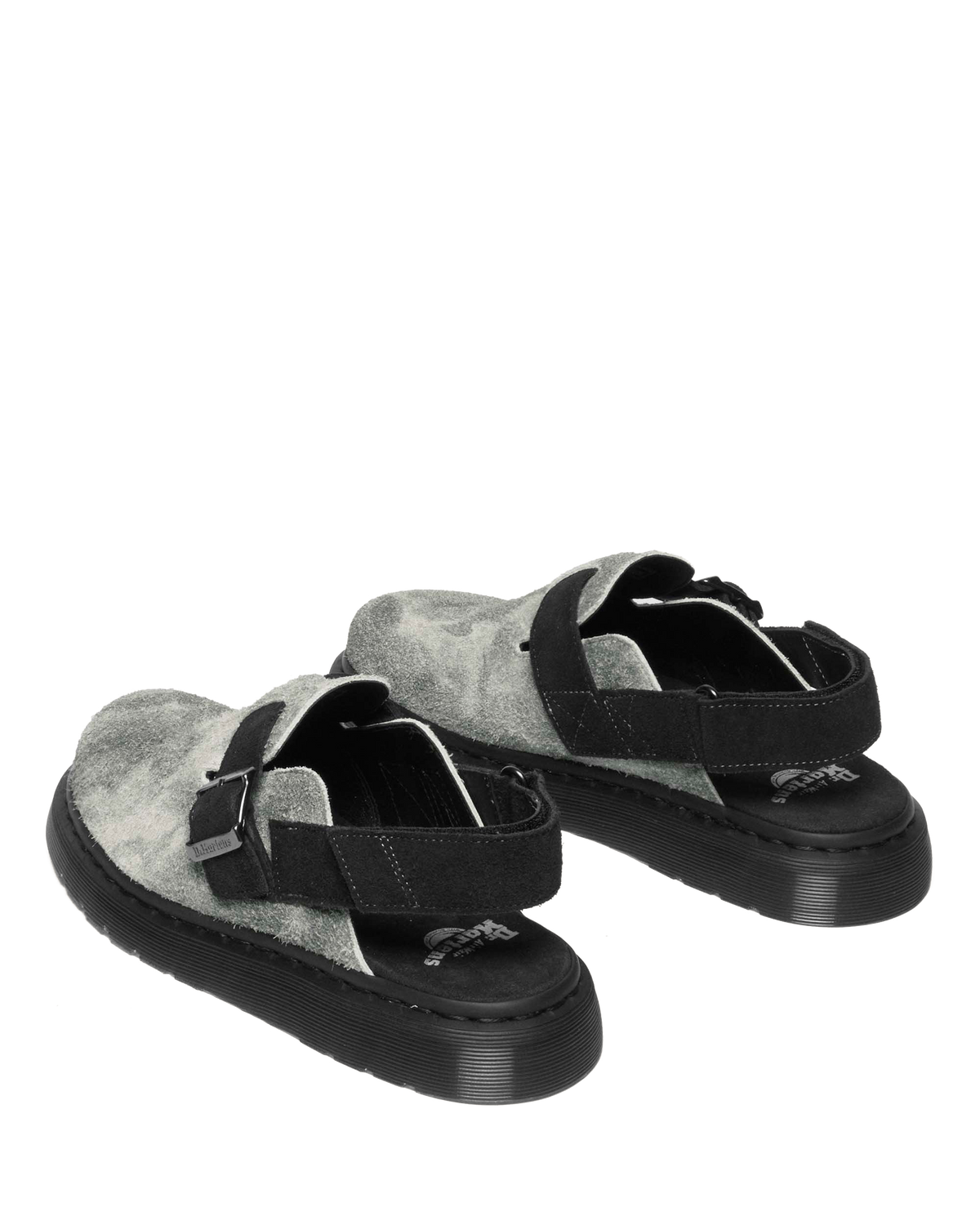 Jorge II Hairy Suede Slingback Mule in Grey+Black