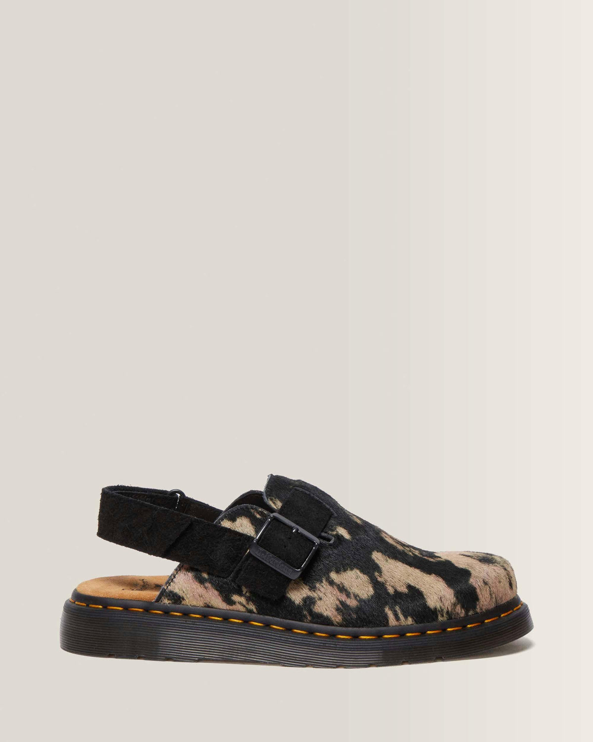 Jorge Ii Contrast Hair On Slingback Mule in Black+Beige