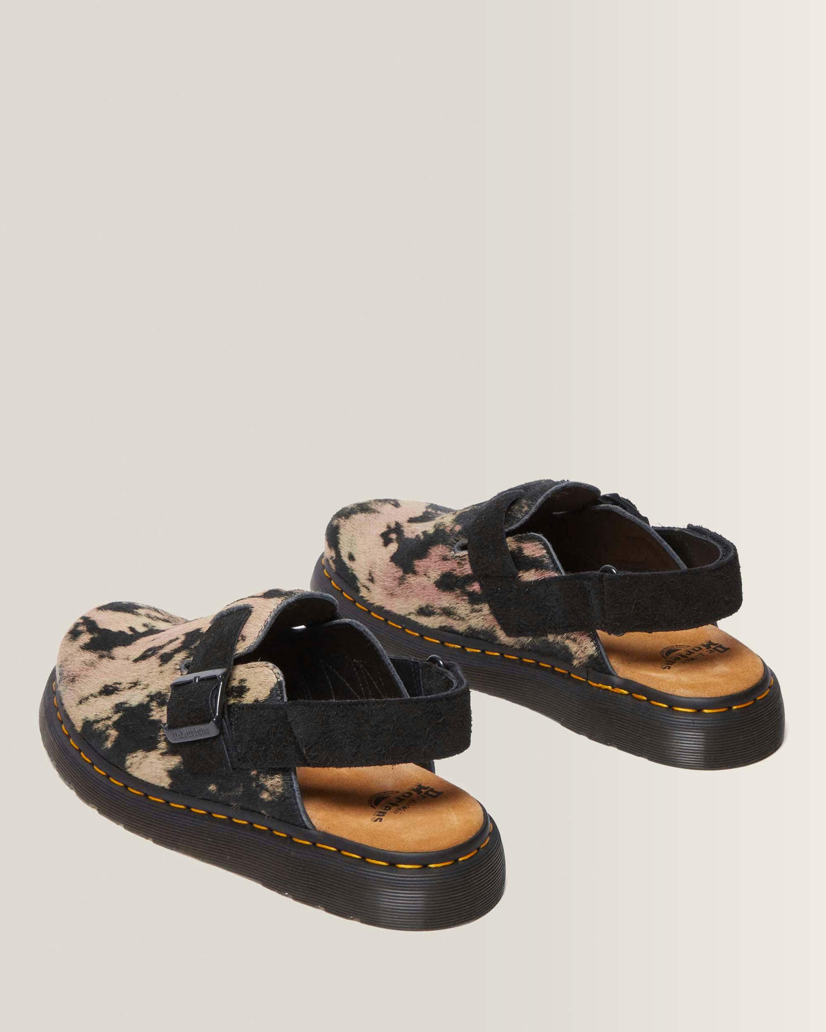 Jorge Ii Contrast Hair On Slingback Mule in Black+Beige