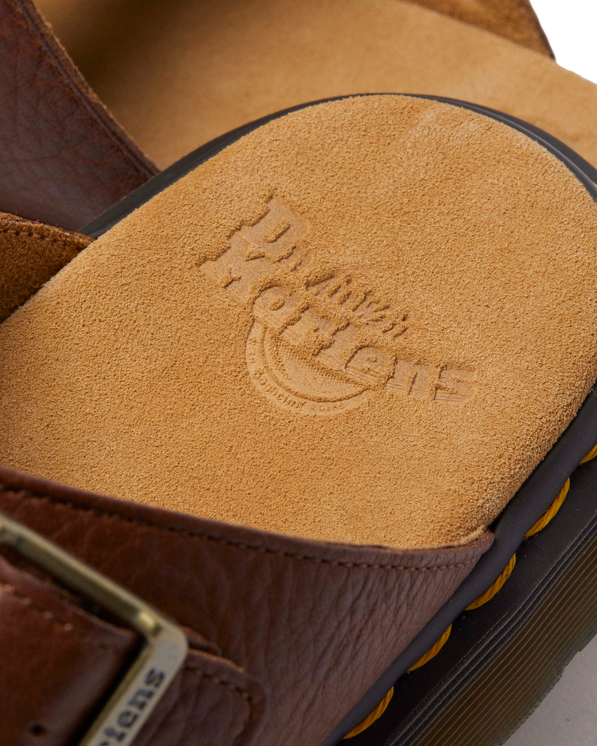 Josef Ambassador Leather Buckle Sandal Slides in Brown