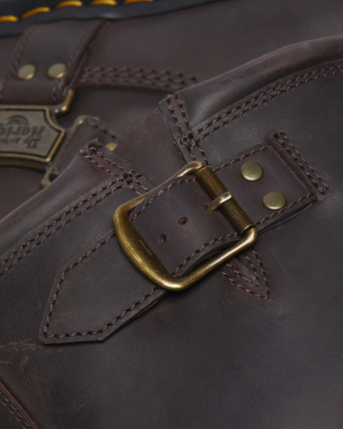 Anistone Hi Leather Biker Boots in Dark Brown