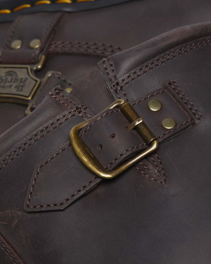 Anistone Hi Leather Biker Boots in Dark Brown