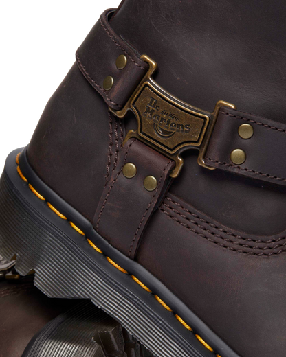 Anistone Hi Leather Biker Boots in Dark Brown