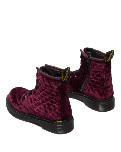 Junior Vegan 1460 Quilted Velvet Lace Up Boots
