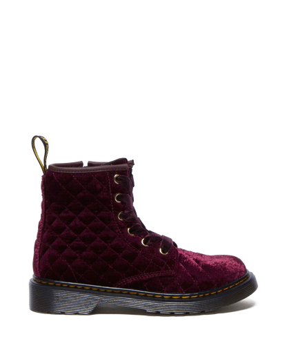 Junior Vegan 1460 Quilted Velvet Lace Up Boots
