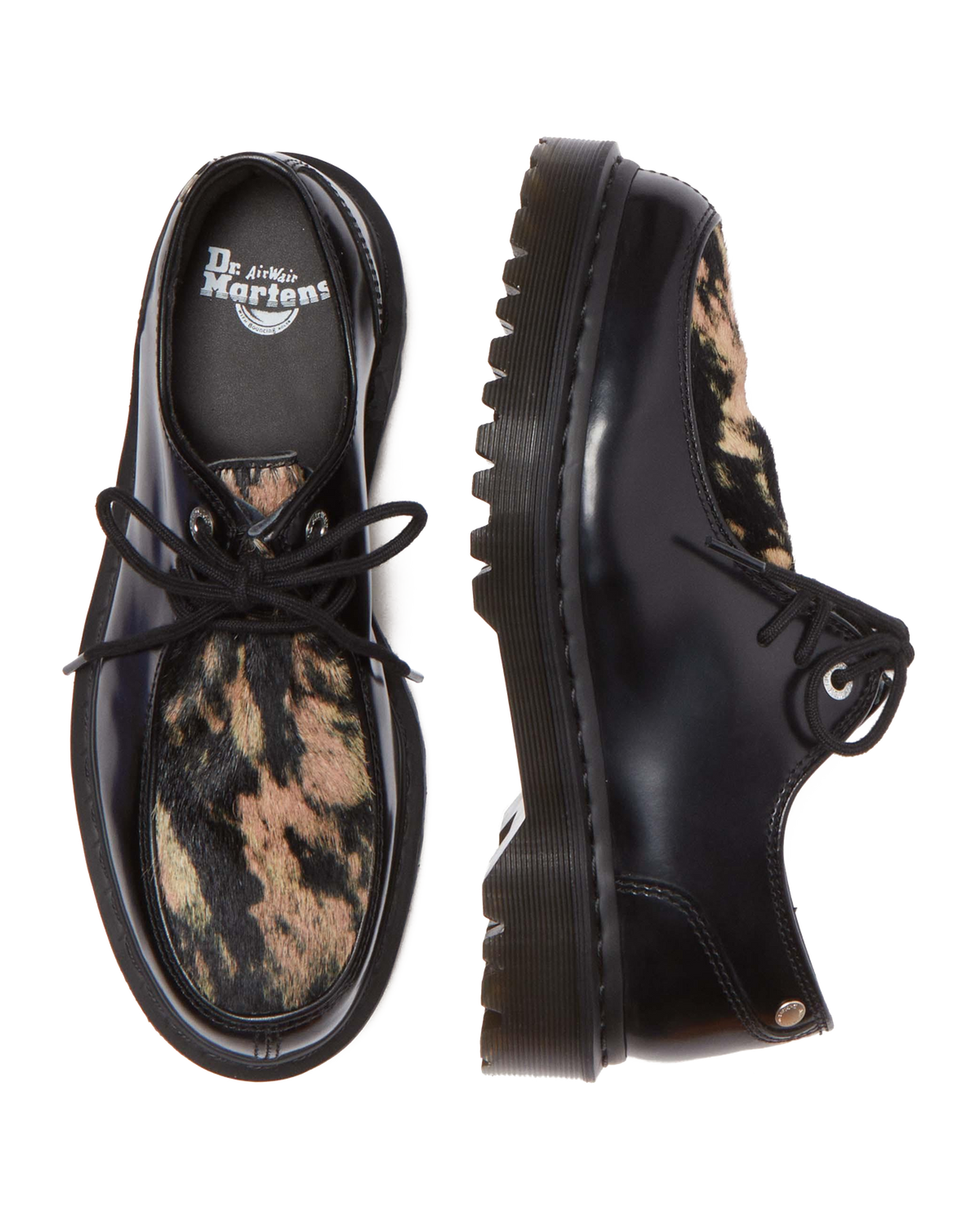 Zeffir 3i Bex Buttero Hair On Shoes in Black+Beige