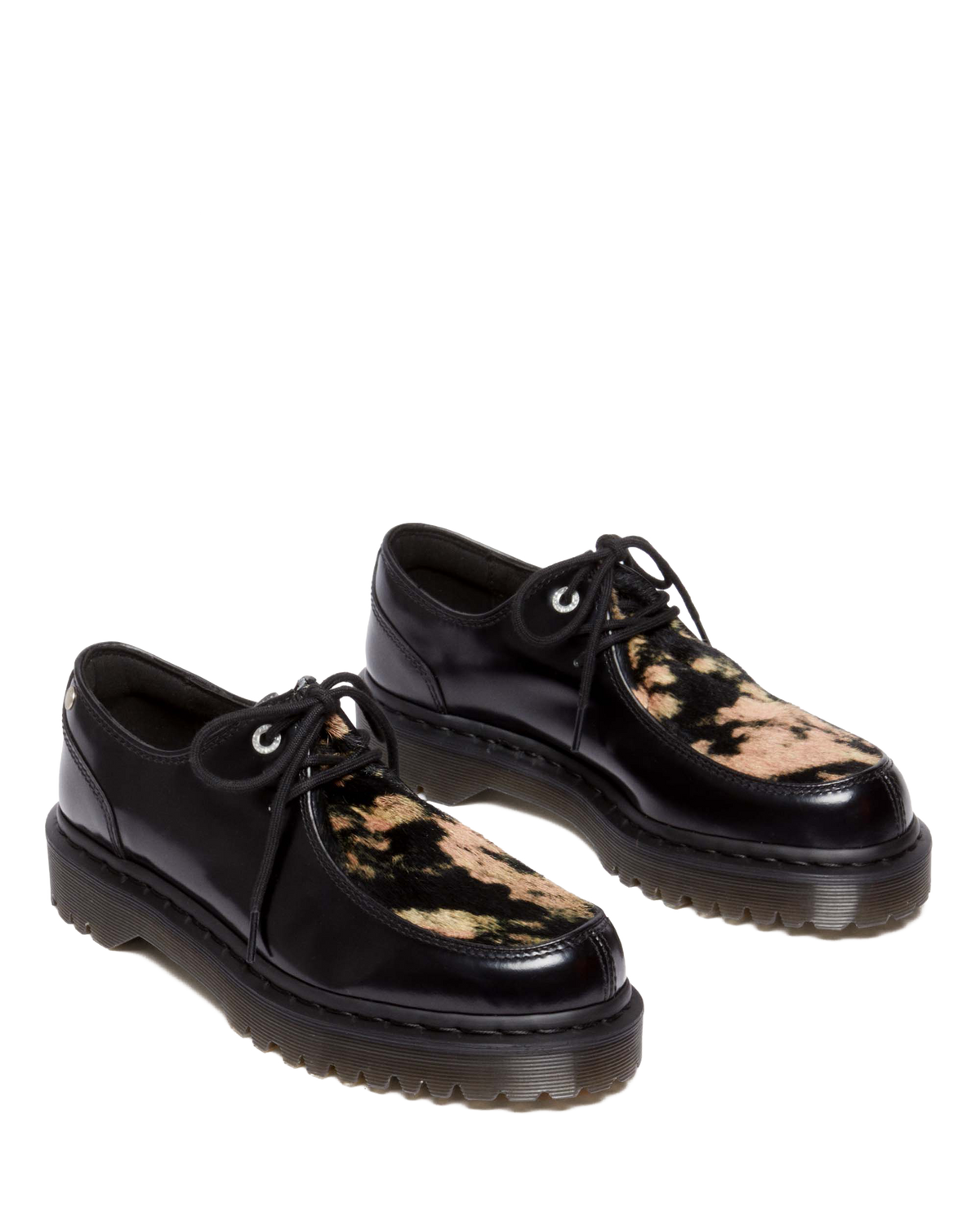 Zeffir 3i Bex Buttero Hair On Shoes in Black+Beige