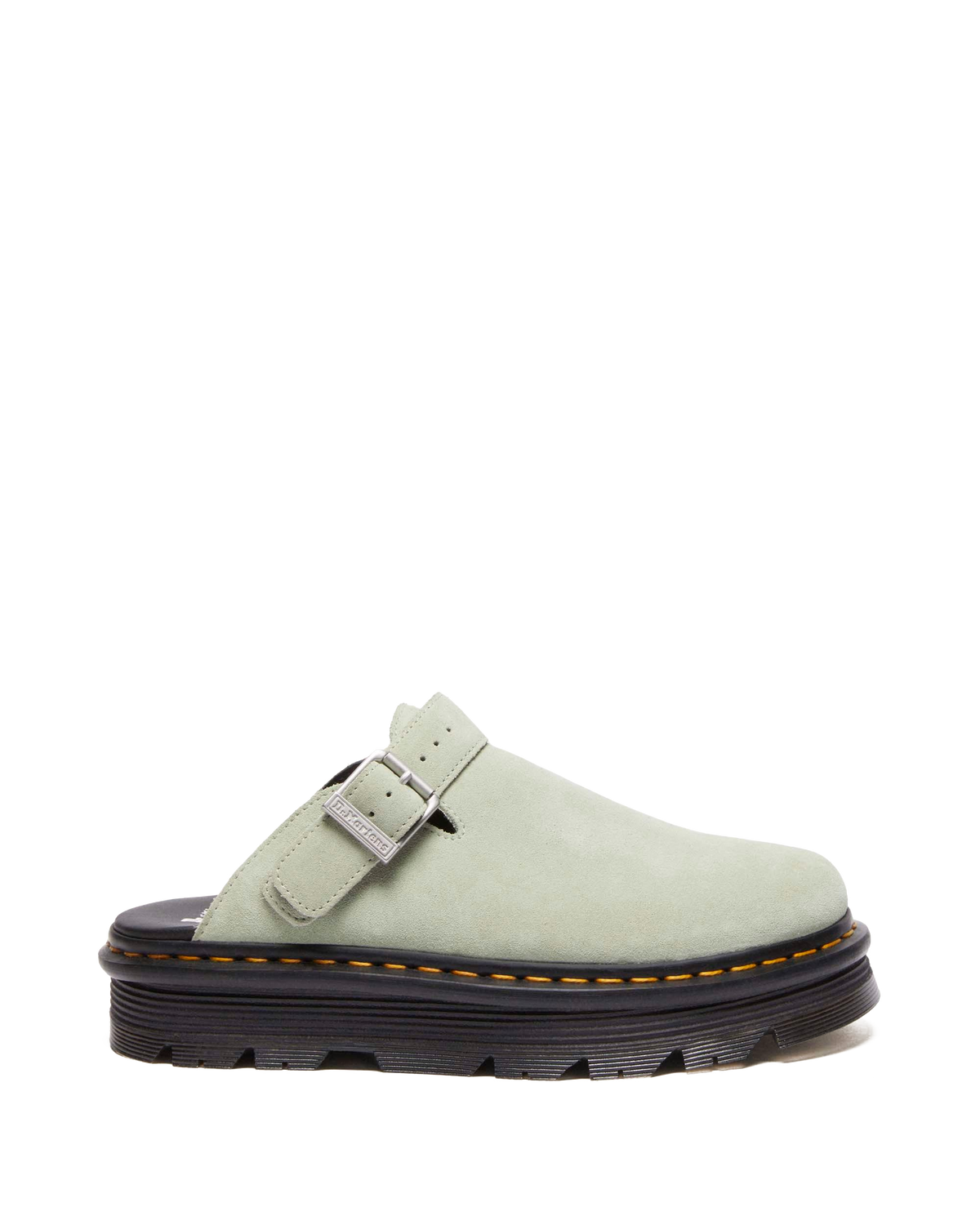 Zebzag Suede Casual Slingback Platform Mules in Sage Green