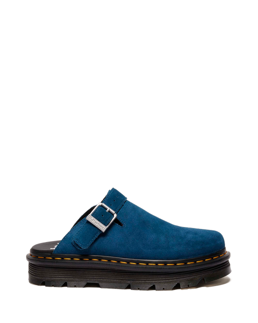 Zebzag Suede Casual Slingback Platform Mules in Neptune Blue