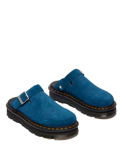 Zebzag Suede Casual Slingback Platform Mules in Neptune Blue