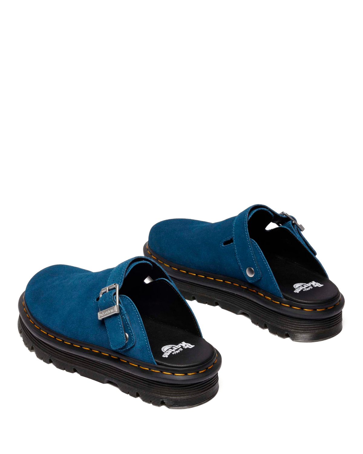 Zebzag Suede Casual Slingback Platform Mules in Neptune Blue