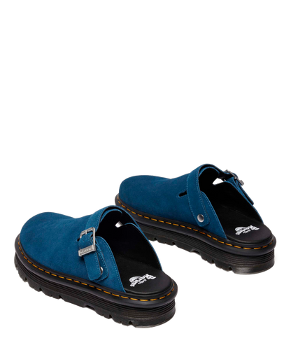 Zebzag Suede Casual Slingback Platform Mules in Neptune Blue