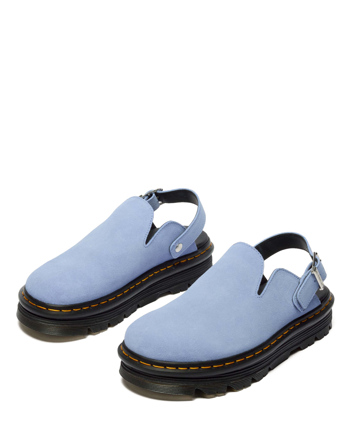 Zebzag Suede Casual Slingback Platform Mules in Cornflower Blue