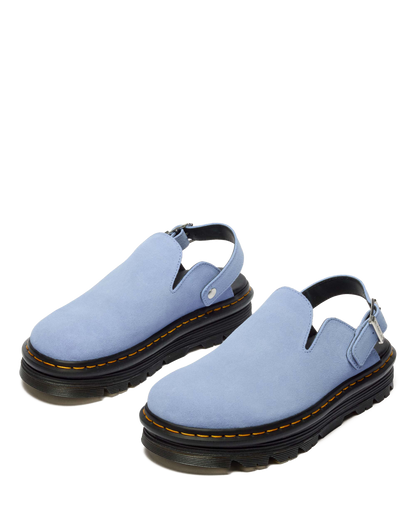 Zebzag Suede Casual Slingback Platform Mules in Cornflower Blue