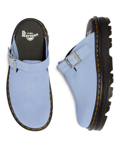 Zebzag Suede Casual Slingback Platform Mules in Cornflower Blue