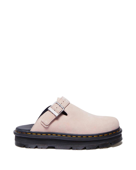 Zebzag Suede Casual Slingback Platform Mules in Powder Pink