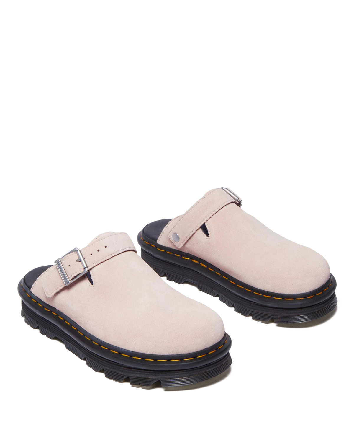 Zebzag Suede Casual Slingback Platform Mules in Powder Pink