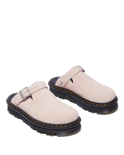 Zebzag Suede Casual Slingback Platform Mules in Powder Pink