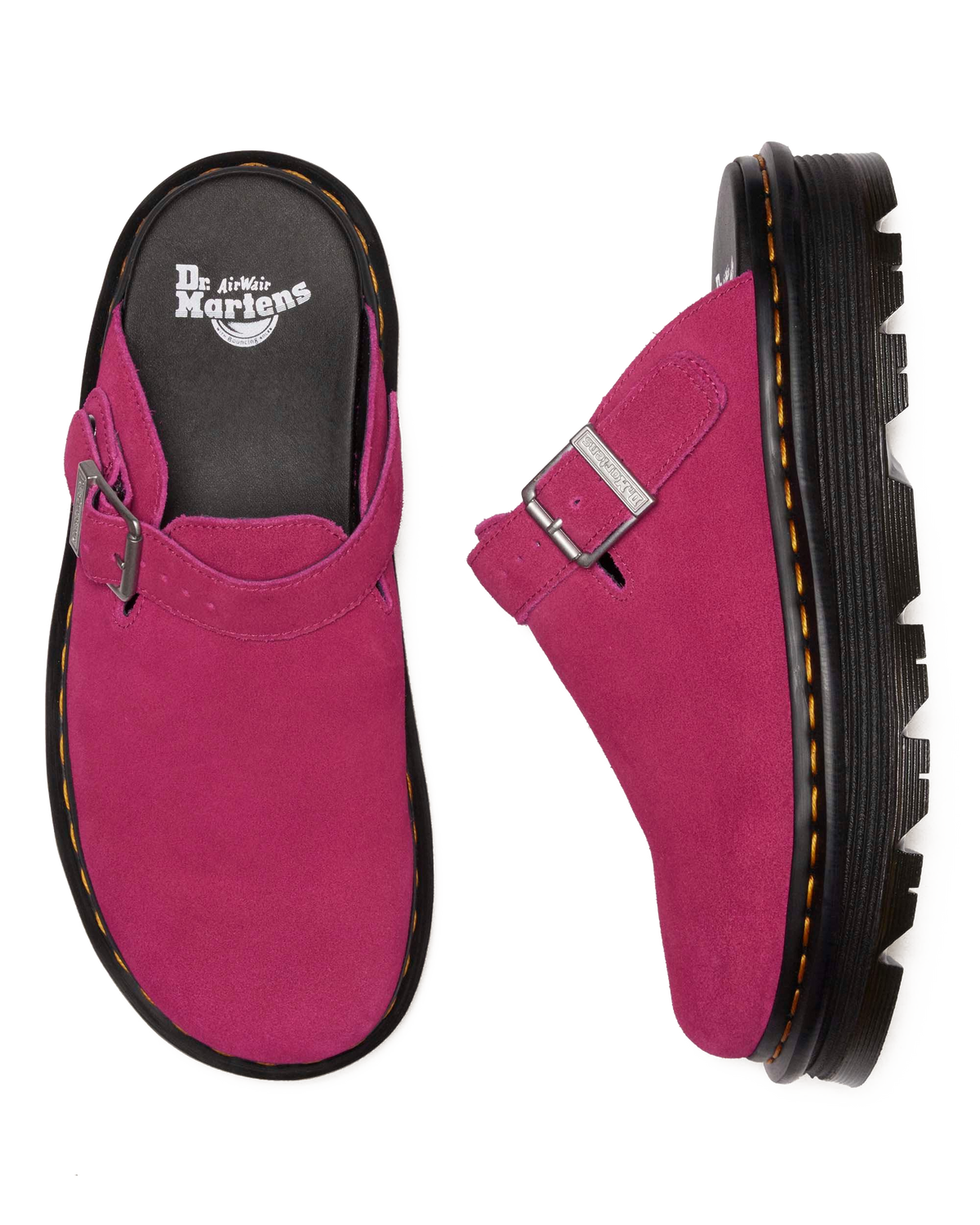 Zebzag Suede Casual Slingback Platform Mules in Fuchsia Pink
