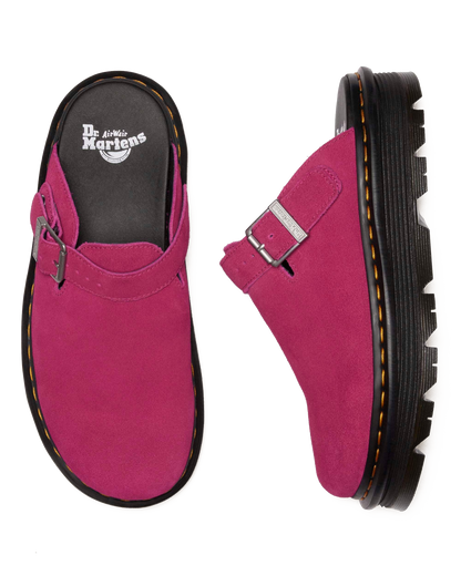 Zebzag Suede Casual Slingback Platform Mules in Fuchsia Pink