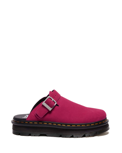 Zebzag Suede Casual Slingback Platform Mules in Fuchsia Pink