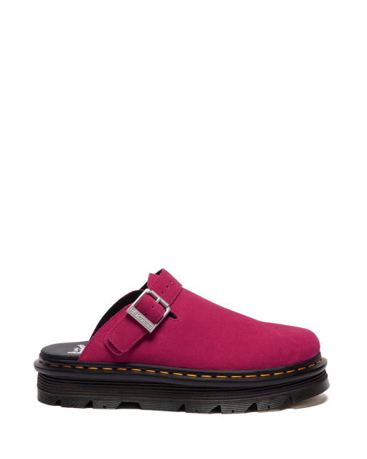 Zebzag Suede Casual Slingback Platform Mules in Fuchsia Pink