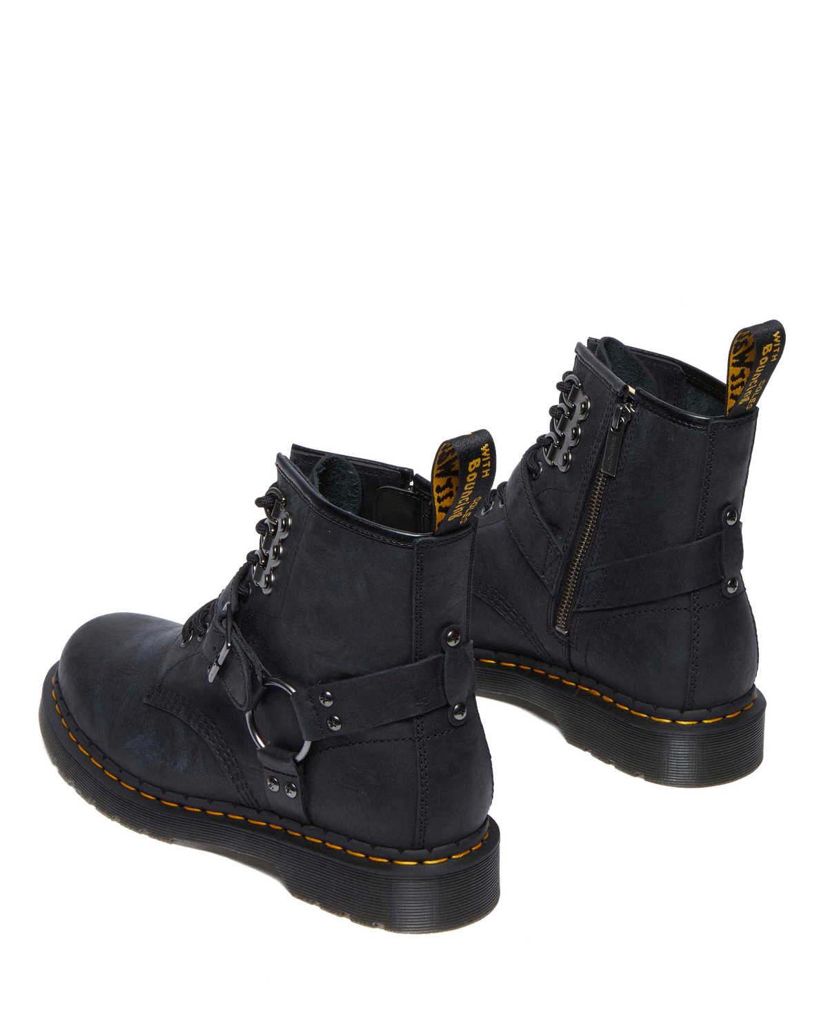 1460 Hardware Antique Leather Lace Up Boots in Black