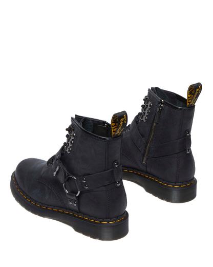 1460 Hardware Antique Leather Lace Up Boots in Black