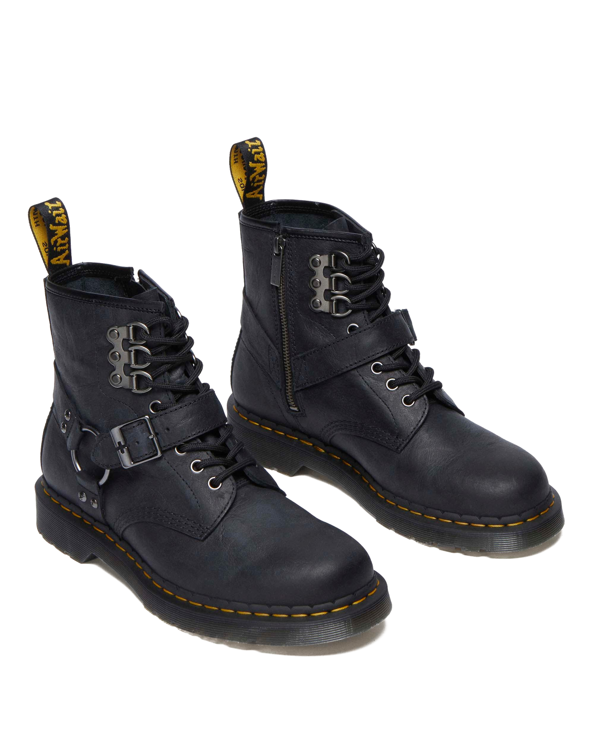 1460 Hardware Antique Leather Lace Up Boots in Black
