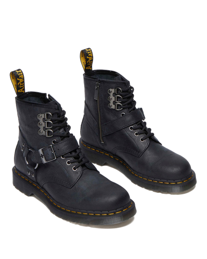 1460 Hardware Antique Leather Lace Up Boots in Black