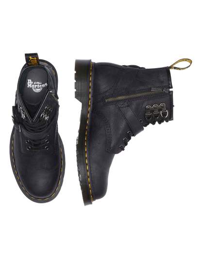 1460 Hardware Antique Leather Lace Up Boots in Black