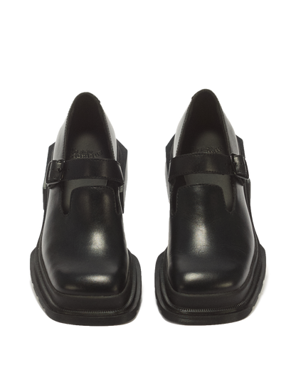 Maybole Square Toe Mary Jane Shoes in Black
