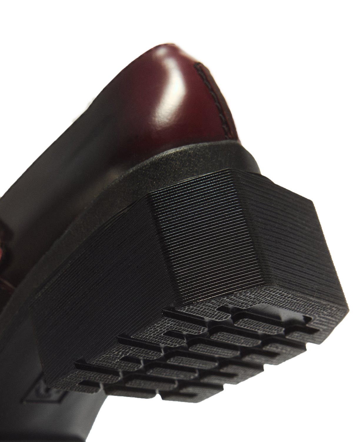 Maybole Square Toe Mary Jane Shoes in Black+Cherry Red