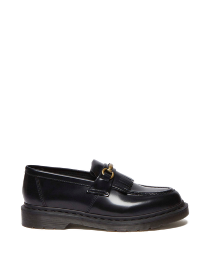 Adrian Snaffle Smooth Leather Kiltie Loafers in Black