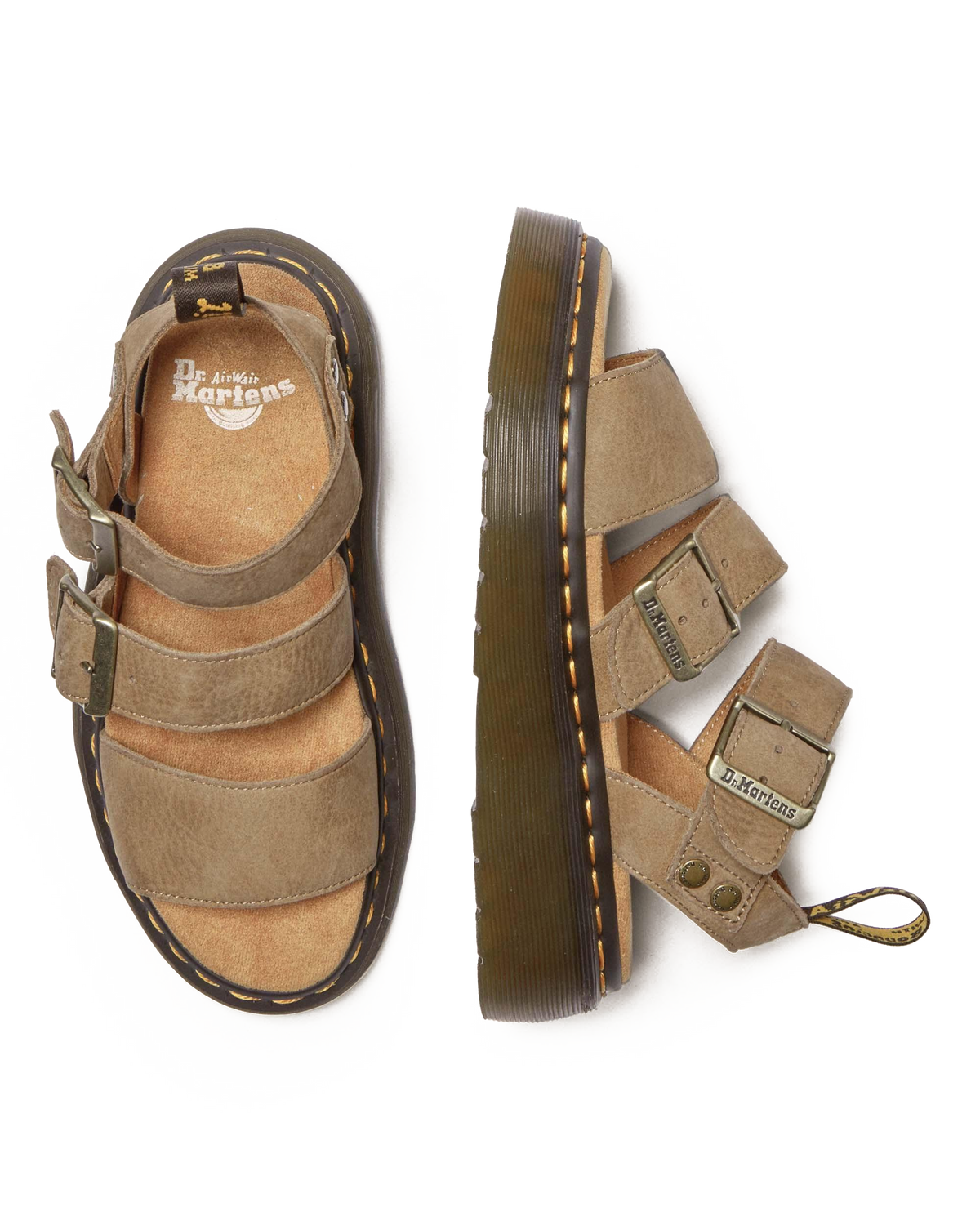 Gryphon Tumbled Nubuck Leather Platform Sandals in Savannah Tan