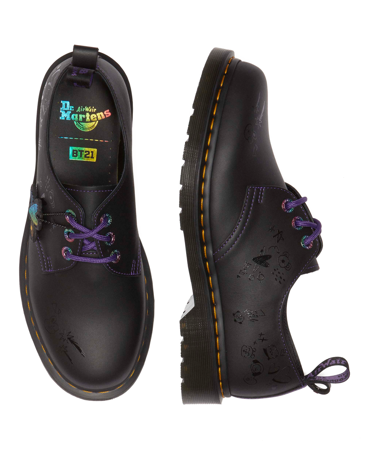 1461 BT21 Leather Oxford Shoes in Black