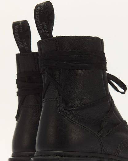 Jarrick II Laced Leather Platform Boots in Black