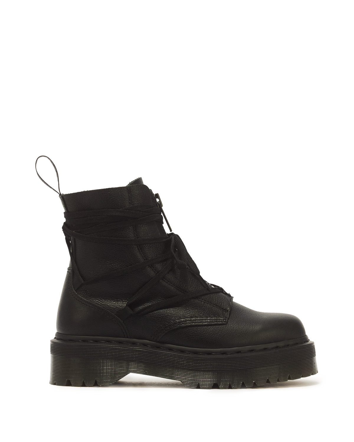 Jarrick II Laced Leather Platform Boots in Black