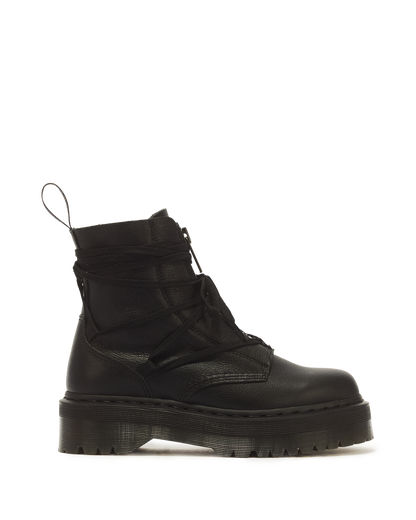 Jarrick II Laced Leather Platform Boots in Black