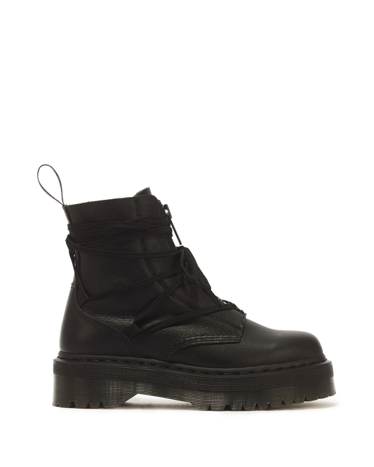 Jarrick II Laced Leather Platform Boots in Black