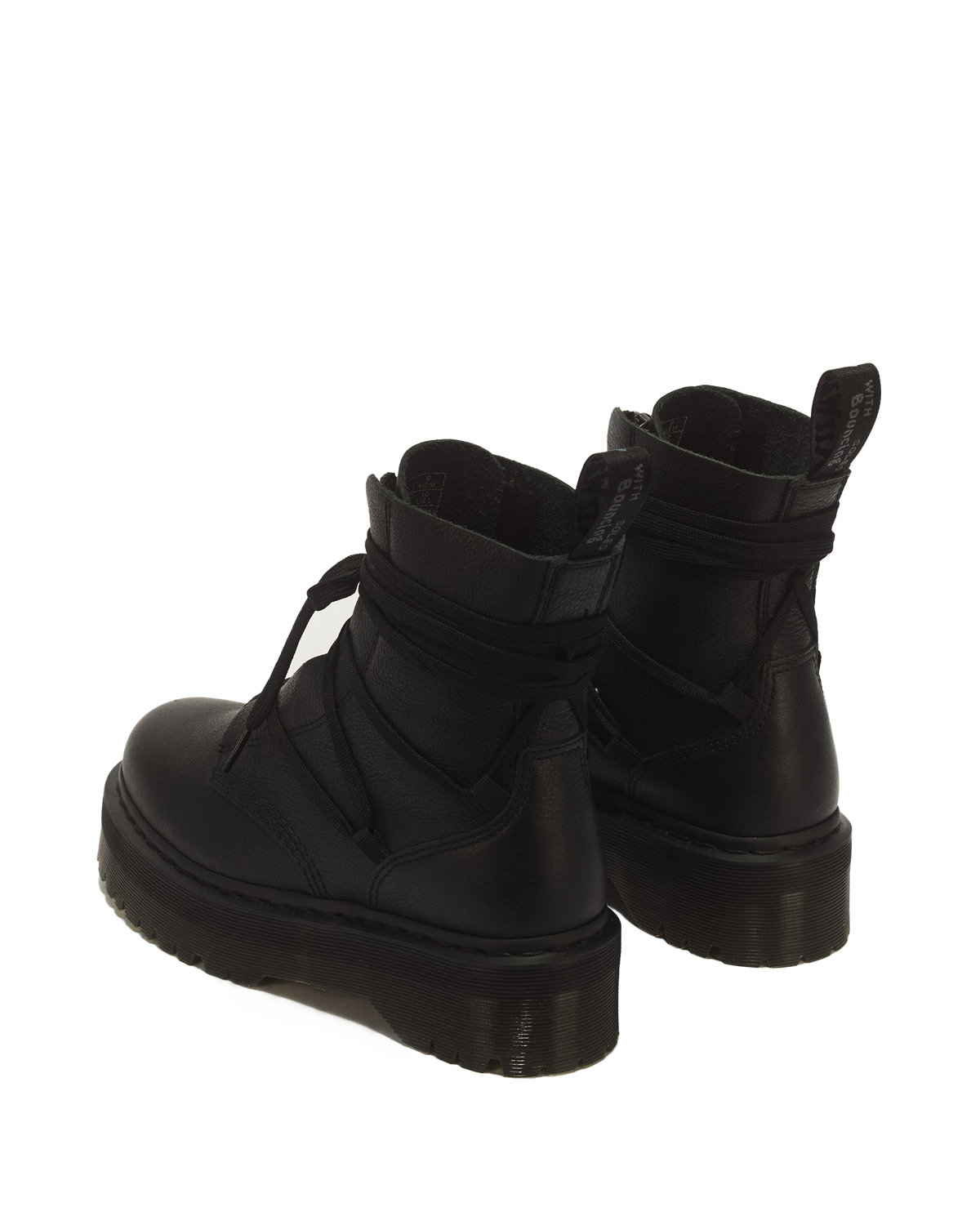 Jarrick II Laced Leather Platform Boots in Black