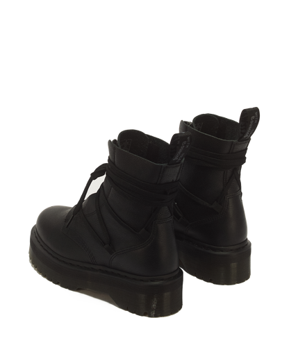 Jarrick II Laced Leather Platform Boots in Black