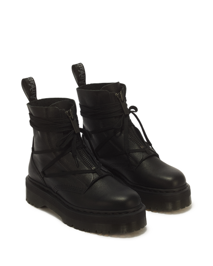 Jarrick II Laced Leather Platform Boots in Black