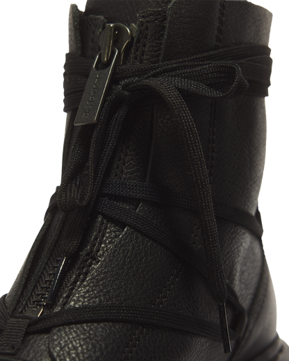 Jarrick II Laced Leather Platform Boots in Black