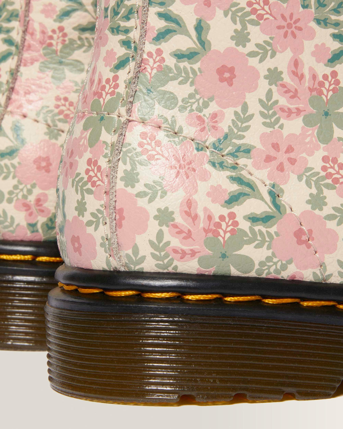 Toddler 1460 Floral Leather boots in Cloud Cream+Multi
