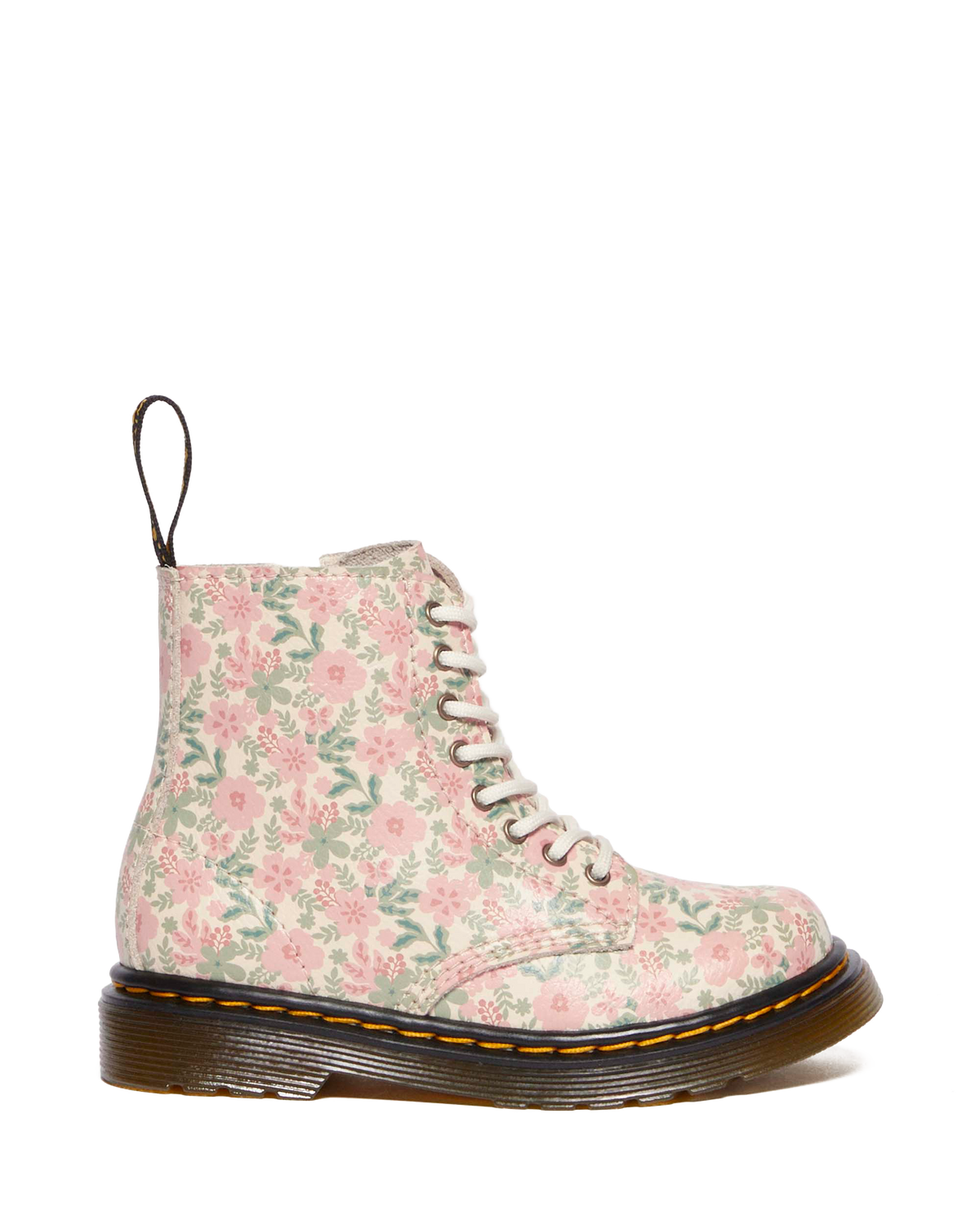 Toddler 1460 Floral Leather boots in Cloud Cream+Multi