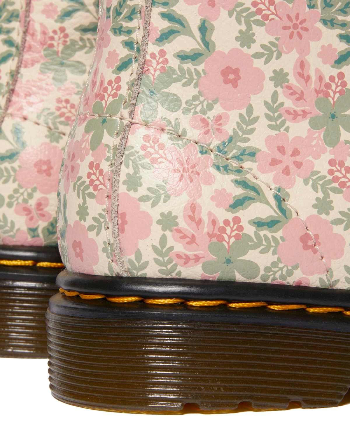 Toddler 1460 Floral Leather boots in Cloud Cream+Multi