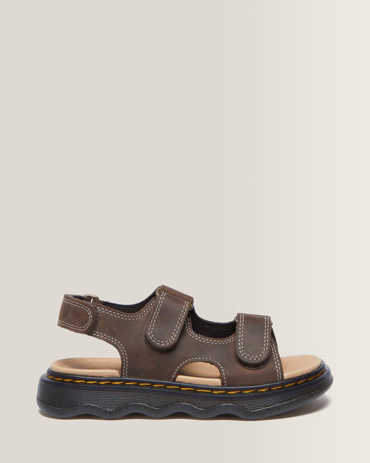 Junior Virden Wyoming leather sandals in Dark Brown